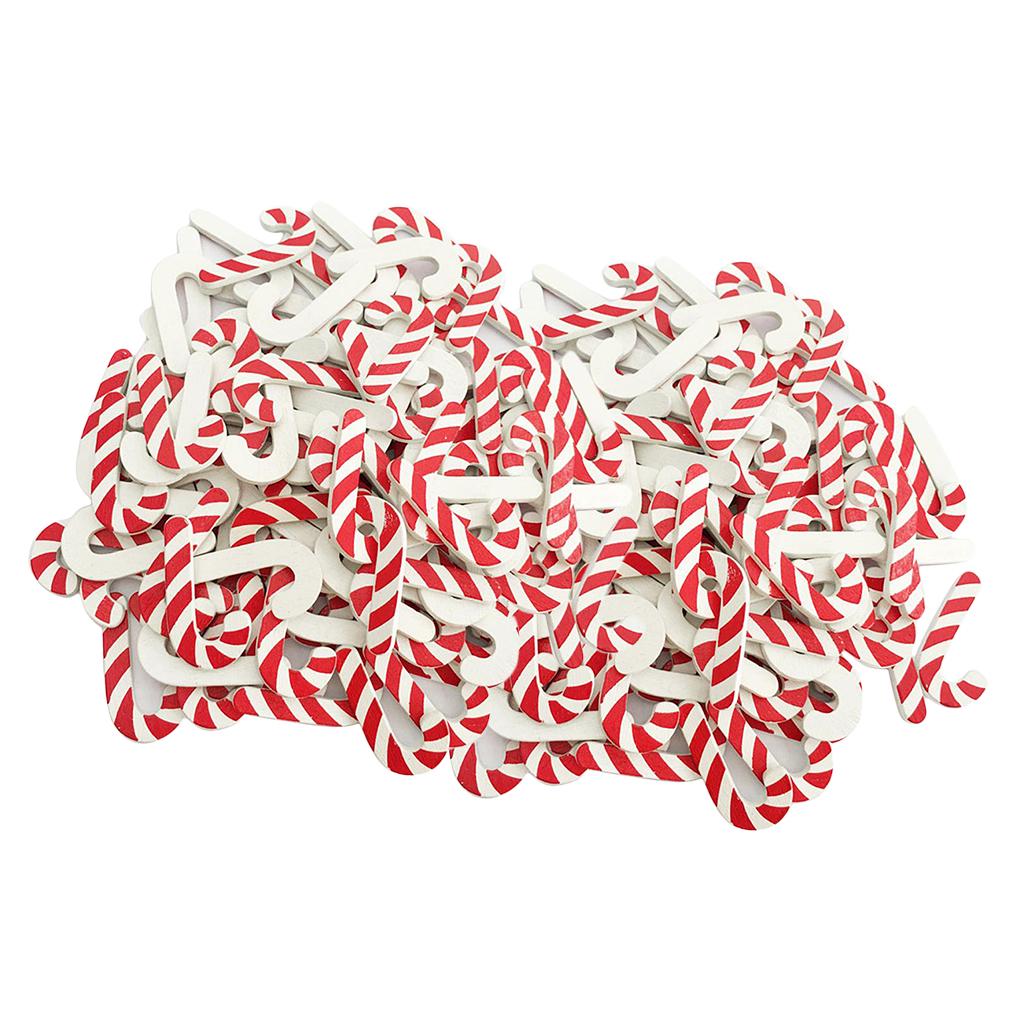 Buy 100 Pieces Christmas Candy Cane Walking Stick Wooden Shapes