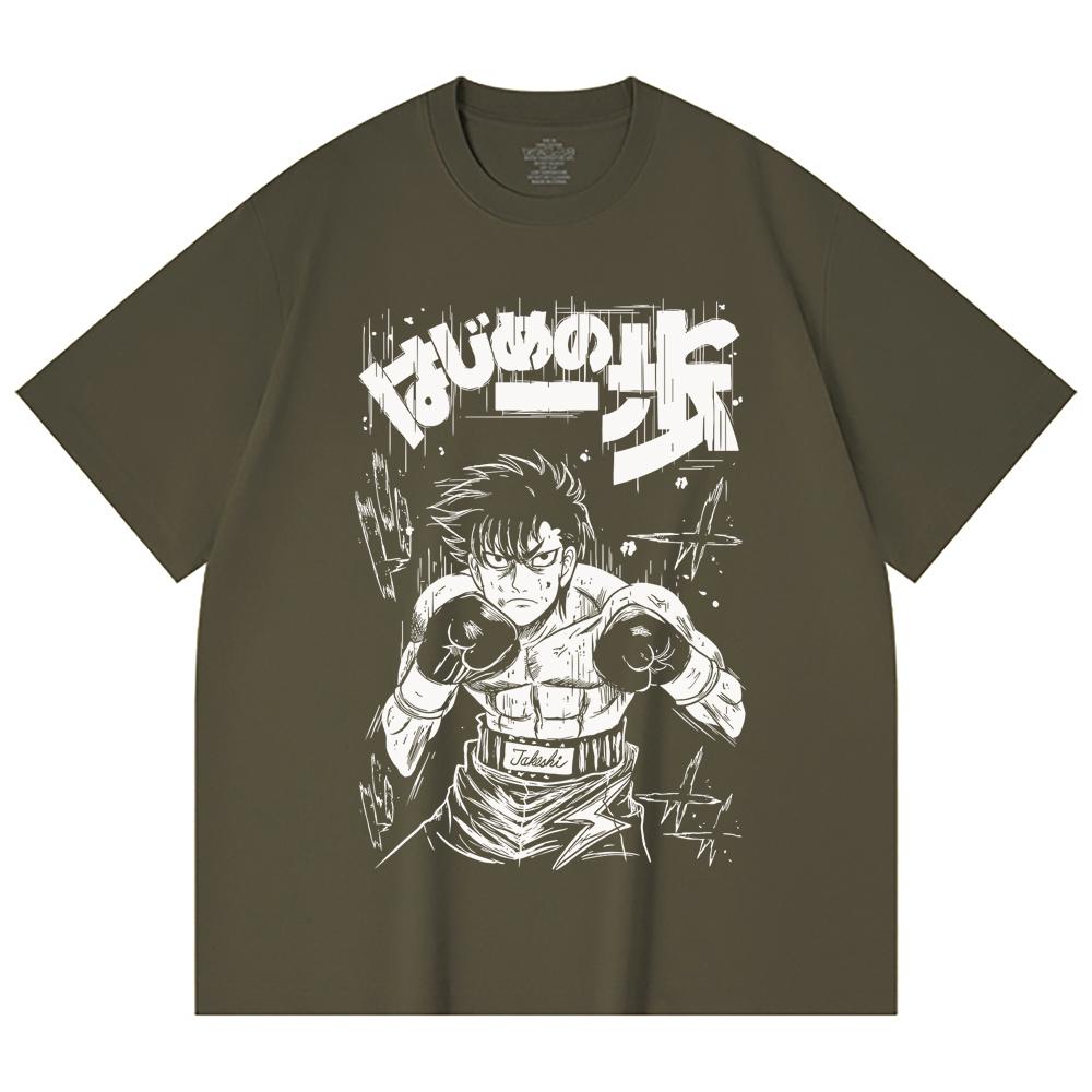 230 Gsm 100% Cotton Hajime no Ippo V7 Takeshi Print Unisex Heavy Cotton T Shirt
