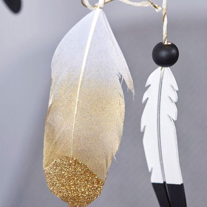 12 Gold Glitter Feathers