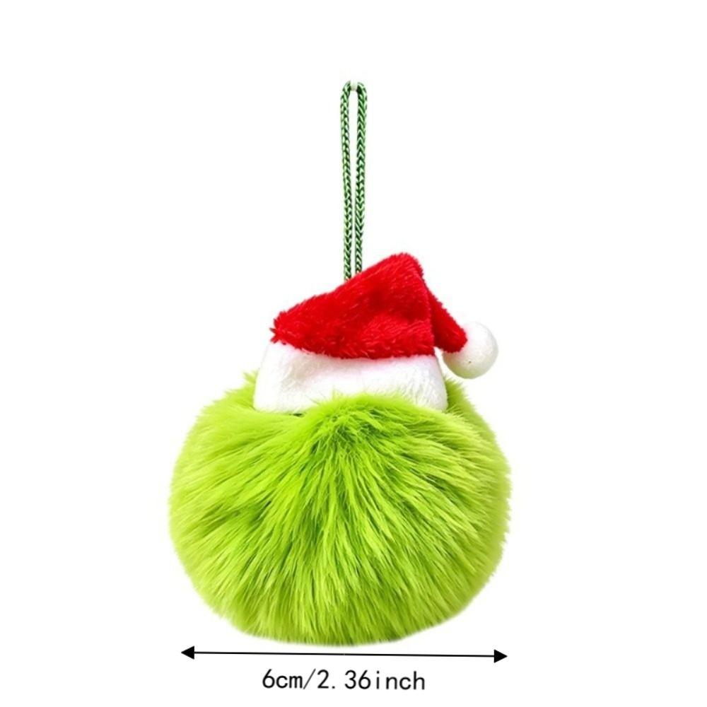 6PCS Plush Fabric Christmas Tree Hanging Ornament Plush Balls Xmas Tree Decor Holiday Party Decor