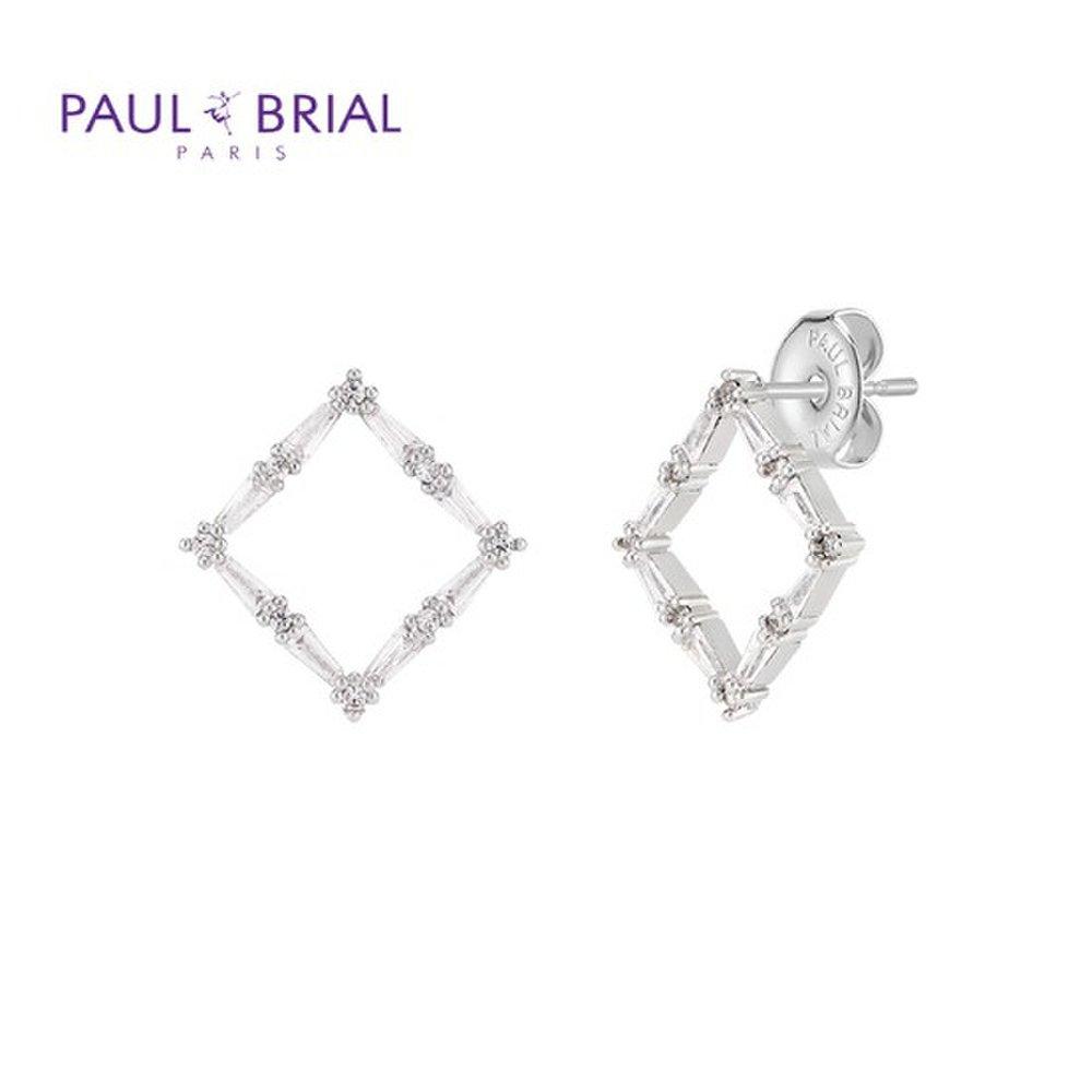 [Paul Brial] Pybe0098 Wg Square Cubic Earrings Large