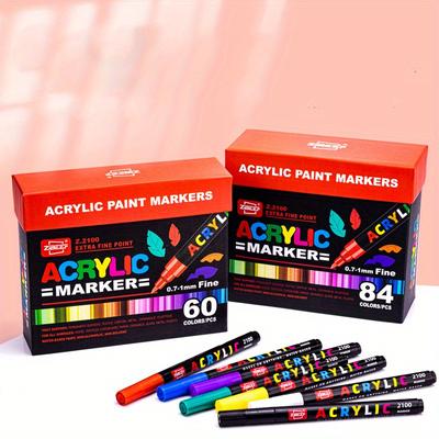 84 Farben Ventilmarker Stifte mit harter Spitze für Stoff Steinmalerei Stift Stein Keramik Glas Schreibwaren Künstlerbedarf Marker Pinselspitze Marker für Stein Holz