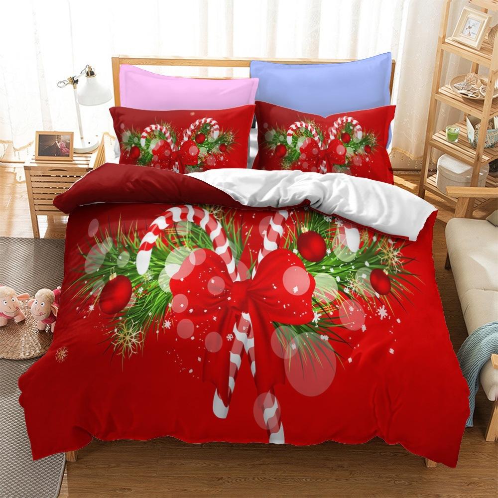 Christmas Series Bedding Three-Piece Home Textile Kit Digital Printing Production