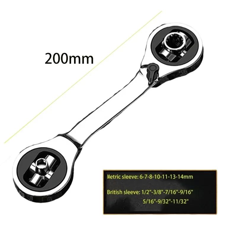 52 in1 Double Head Wrench Socket Wrench Rotary Spanner Work 360 Degree Rotation Spanner Universal Furniture Car Repair Hand Tool
