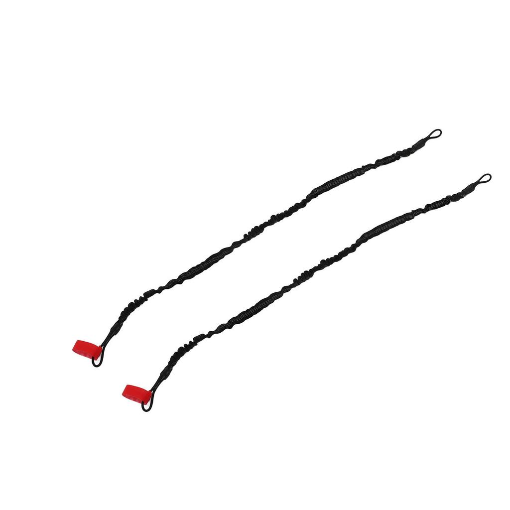 2Pcs Kayak Paddle Leash Nylon Rubber Corrosion Resistant Stretchable Anti Loss Rope Kayak Rod Leash Black
