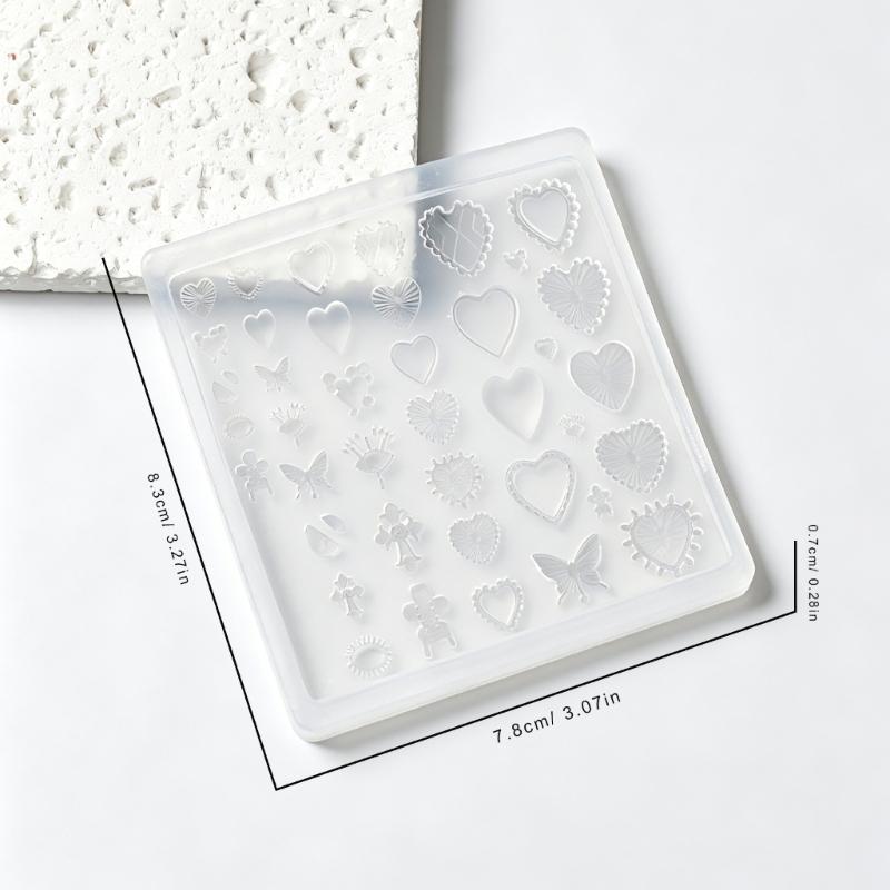 13Pcs 3D Relief Nail Art Molds With Jades Patterns Highly Transparency Silicone For Professional Nail Design And DIY