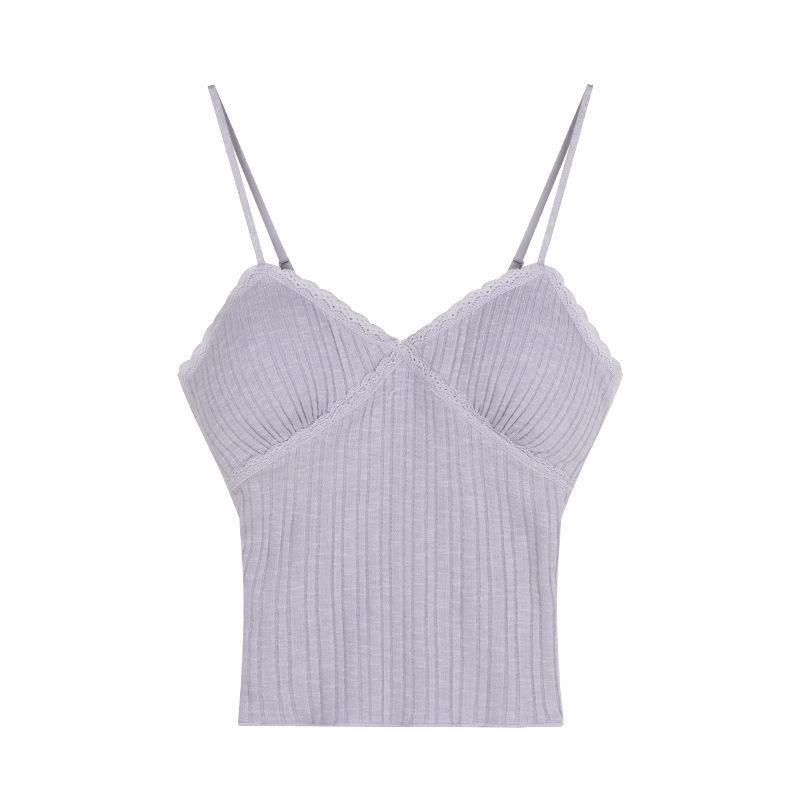 Pure Desire Lace Bow Camisole with Chest Pads - Women's Summer Outerwear & Base Layer Top