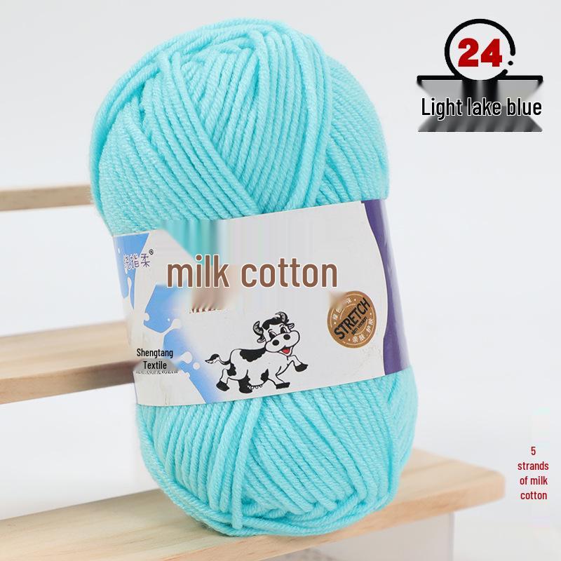 Filato di Cotone Lattiginoso a 5 Fili per Maglia & Uncinetto - Kit Fai da Te per Sciarpa, Coperta Lavorate a Mano di Spessore Medio