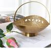 European Style Brass Carved Fruit Bowl Hollow Out Household Tea Table Snack Porch Key Jewelry Storage Tray Elegant Fruit Tray