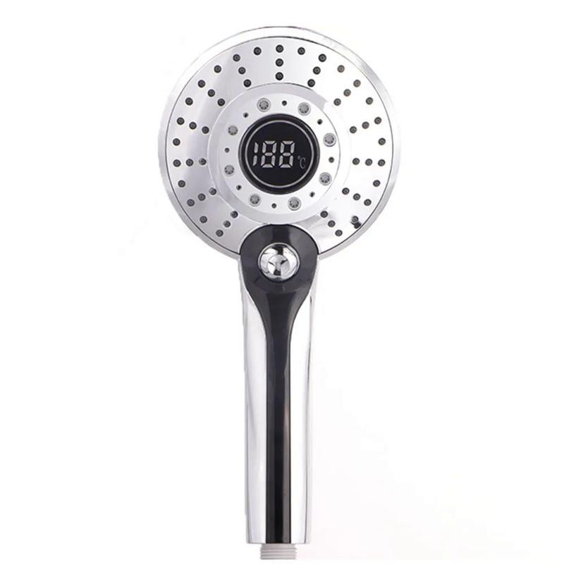 LED Shower Head Digital 3 Modes Adjust Temperature Sensor Hand Held Bathroom ABS Shower Head High Pressure Water Saving Faucet