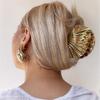 Elegant Gold Metal Seashells Hair Claw for Women Stylish Clip Crab Clamp Hairwear Hair Shaping Claw Clip for Daily Use