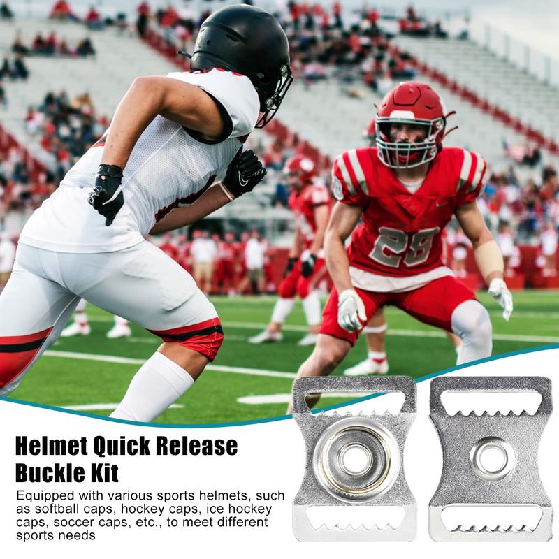 Sport Helmet Buckle 10x Stainless Steel Chin Strap Adapter Helmet Accessories Multifunctional Repair Adapter Kits For Football