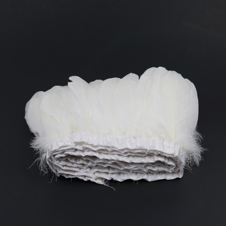 2 Meter/Lot White Goose Feather Trim Fringe Width 15-20Cm Natural Geese Feathers Ribbon For Party Dress Sewing Decoration Craft