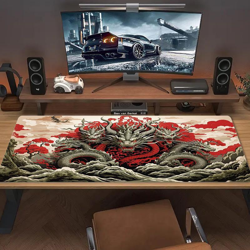 Dragon Art Color Mouse Pad Large Gaming Table Cushion Non-slip Laptop Tablet Big Mousepad XXL Mat Mini PC Playmat With Lock edge