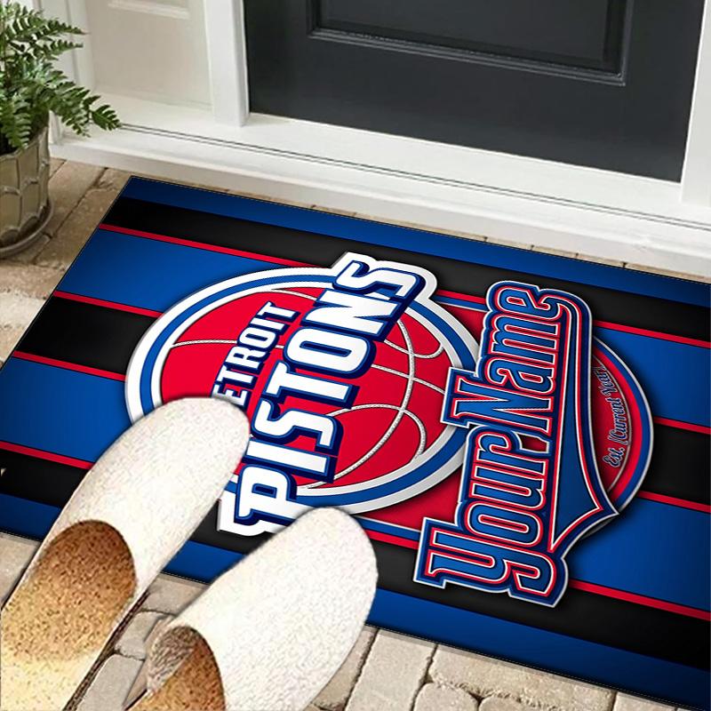 Custom NameDetroit Basketball Art Carpet, Indoor Rug, Chair Rug, Living Rooms, Doormat Made From Polyester Home Decor Birthday Christmas Gifts