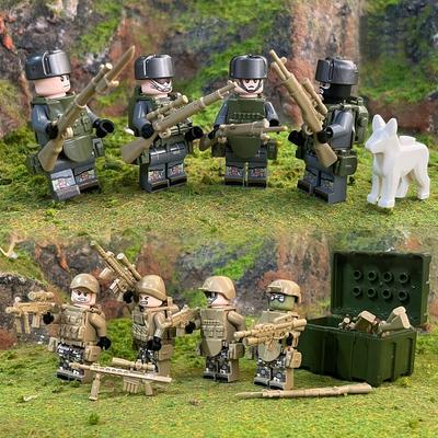 8PCS 4.5cm Special Forces Gun Modern Soldier Police MOC SWAT Military Weapons Box MiniFigures Building Blocks for Children Kids Toys