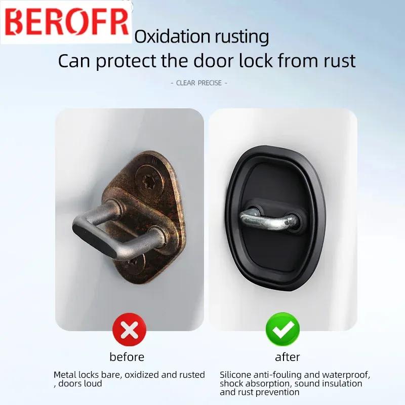 4pcs Absorber Silicone Car Door Lock Buckle Anti-collision Protective Cover For HiPhi Z HiPhi X HiPhi Y HiPhi A Auto Accessories