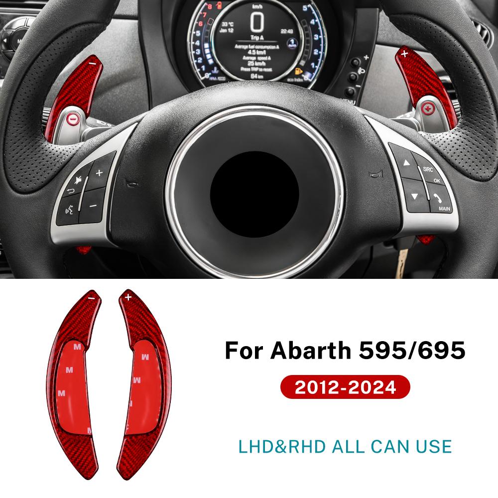 

Real Dry Hard Carbon Fiber For Abarth 595 695 2012-2016 2020 2025 2025 2025 2025 Car Steering Wheel Shift Paddle DSG Extension