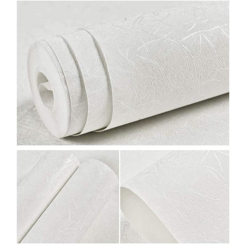 White Solid Color Self Adhesive Wallpaper Embossed Peel and Stick Wallpaper White/Black/Pink/Blue/Silver Removable Vinyl Film