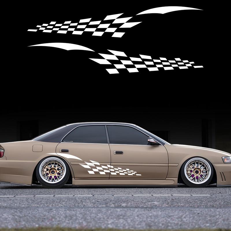 Car Side Body Stickers Scratches Lattices Racing Sport Style Decor Decals Cover Vinyl Film Dcoration Auto Tuning Accessories