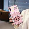 Cover Cute Phone Case For Samsung Galaxy A70 Silicone Cartoon Card Slot Card Sleeve Graffiti Dirt-resistant Durable TPU