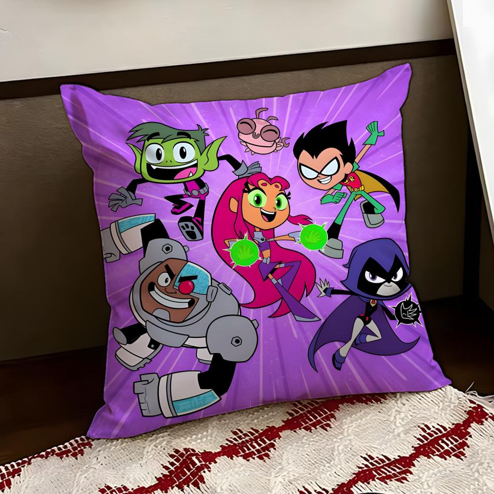 Anime TTeen TTitansS Go Cushion Cover Reversible Soft Durable Pillow Cover Home Car MultiScene Use for Daily Comfort