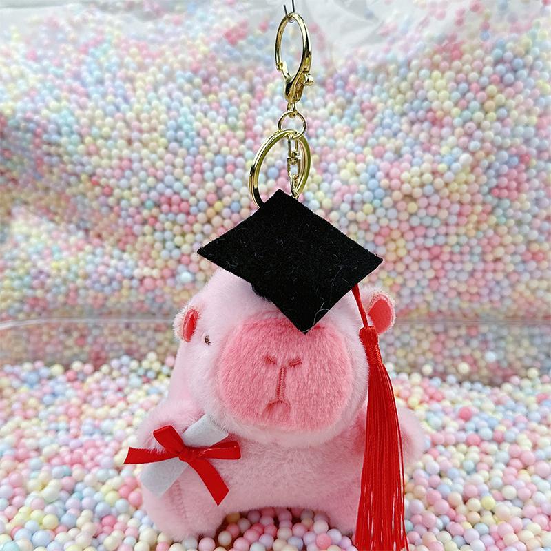 

Милая выпускная шапочка доктора, плюшевая кукла капибара, подвеска-брелок, украшение для подвешивания на рюкзак