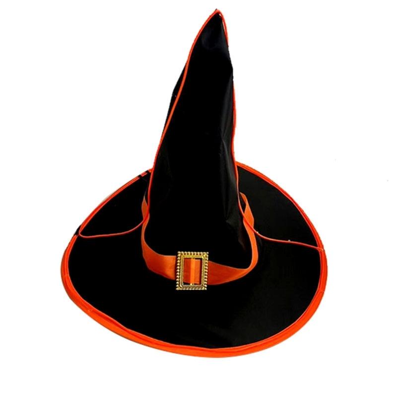 

Adjustable Black Witch Hat With LED Lights For Halloween Parties And Cosplay Event жёлтый