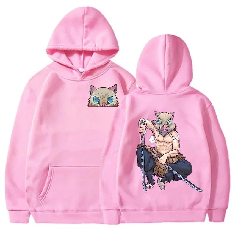Anime Hashibira Inosuke Printed Pullover Fashion Women Men Long Sleeve Casual Hooded Personality Sweatshirt