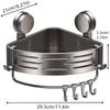 Durable triangular corner hook rack for bathroom storage, easy no-drill mounting