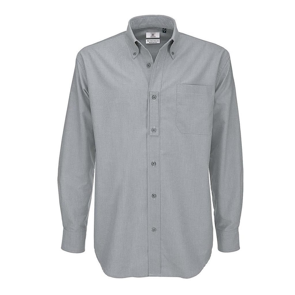 B&C Mens Oxford Long Sleeve Shirt / Mens Shirts