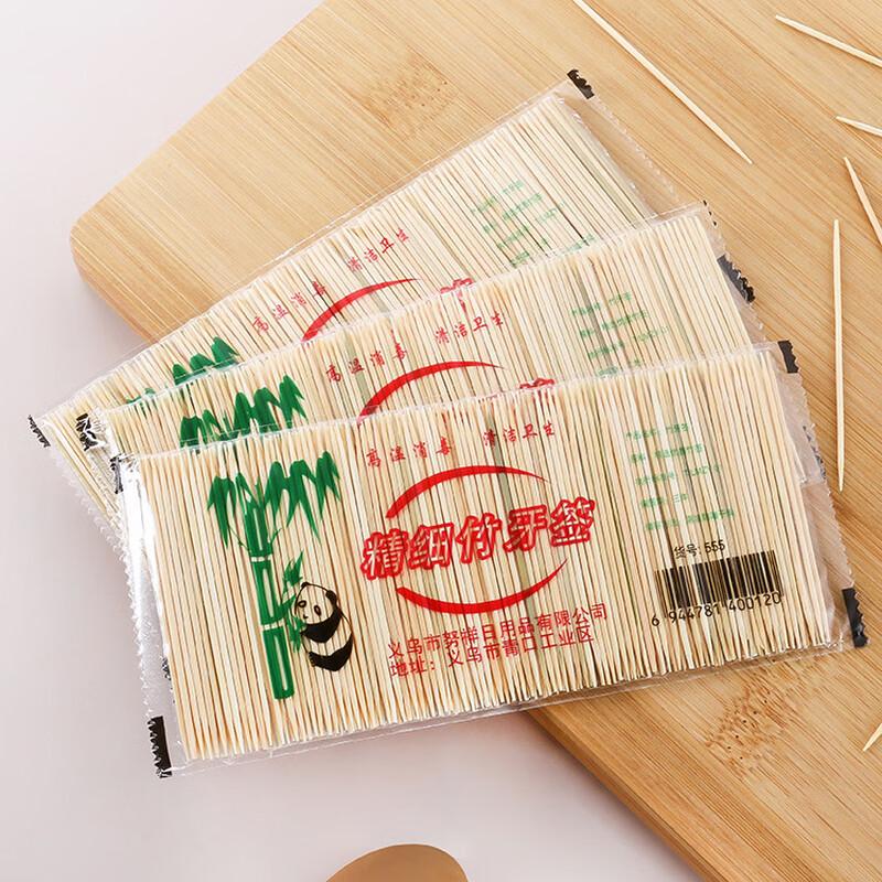 Zhenshijia Double-Headed Bamboo Disposable Toothpicks, 100 Packs