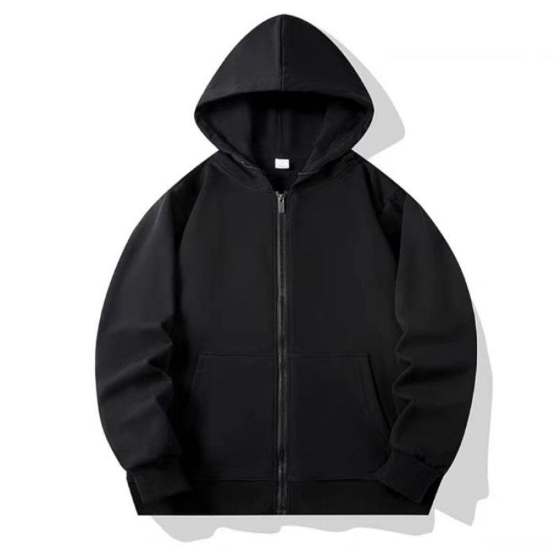 Felpa con cappuccio e zip in cotone color caramella per ragazzi e ragazze - Felpa con colletto alto e tasche, 110-170 cm, 280g, Versione tinta unita.