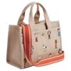 Coach X Peanuts Μπεζ Καμβάς Τσάντα Tote Cargo με Εκτύπωση Snoopy & Χρυσά Μεταλλικά Μέρη για Καθημερινή Χρήση