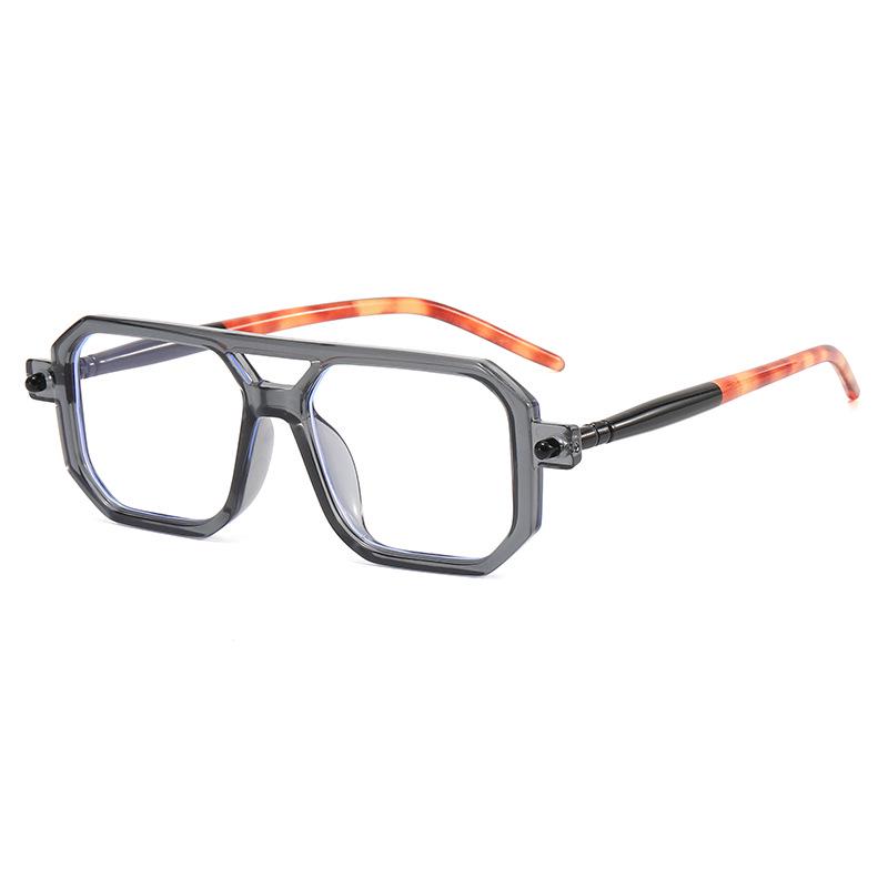 Trendy European & American Thick Frame Double Beam Square Sunglasses for Men & Women