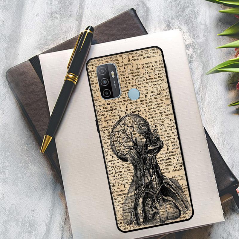 Medical Human Organs Heart Art Case For OPPO A94 A74 A54 A83 A91 A93 A15 A16 A52 A72 A5S A53S A5 A9 A31 A53 2020 Cover