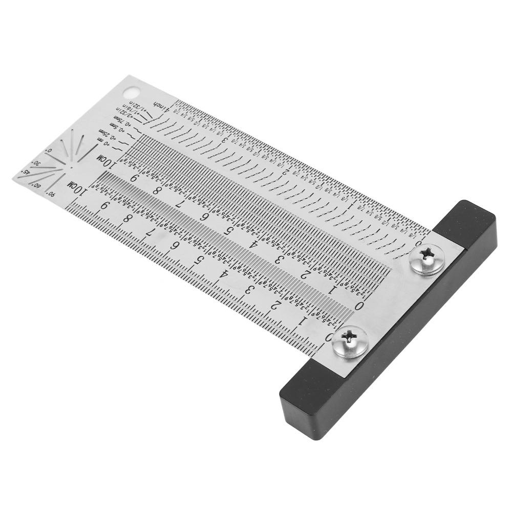 4 Inch T Square Measuring Ruler Stainless Steel Woodworking Scribing Tool Woodworking