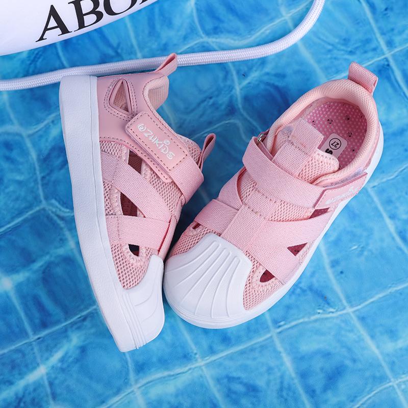 Детская летняя модная однотонная дышащая повседневная обувь на липучках для отдыха — фото 19