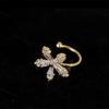 Korean Bling Crystal Flower Ear Clips Without Piercing Earrings for Women Fashion Butterfly Ear Cuff Wedding Party Jewelry