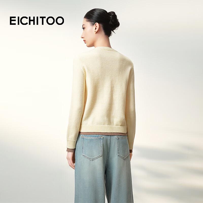 EICHITOO Color Block Long Sleeve Knit Sweater