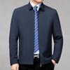High-end Mulberry Silk Jacket for Middle-aged Men and Dads, Loose Large Size Business Casual Men's Jacket, Spring and Autumn Thin Style