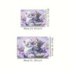1Pcs Anti Fatigue Kitchen Rugs,  Purple Flower Print Waterproof Non-Slip Thick Cushioned Kitchen Mat Heavy Duty Comfort Standing Mat for Kitchen