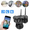 Solar Security Camera Two Way Talk IP66 Rating PIR Motion Detection AI 4G 6K 12MP   HD Triple Lens Solar PTZ Camera for Home