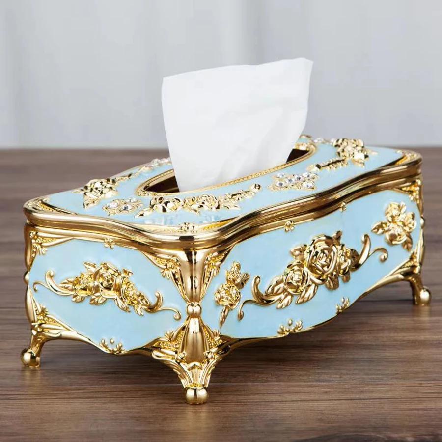 Europäische Taschentuchbox, hochwertige Servietten-Extraktionsbox für Restaurants, Küchen- und Wohnzimmer-Tisch-Taschentuch-Aufbewahrungsbox, Moai