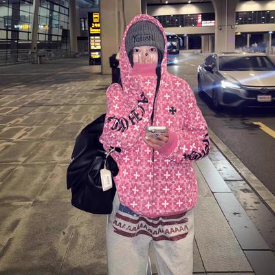 National Brand Super Good-looking Cross Full of Letters Hooded Sweater Women's Spring Design Sense Casual Jacket
