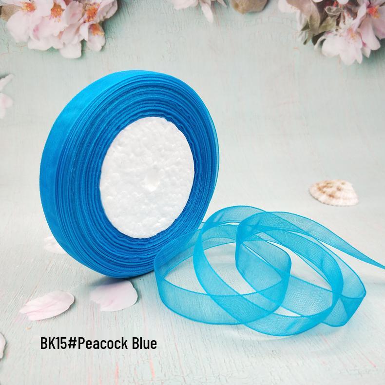 Cinta de Hilo de Nieve Transparente de 1,2 cm para Manualidades: Ganchillo, Accesorios para el Cabello, Lazos, Regalos, Empaque para Pasteles y Cajas, Cinta de Seda