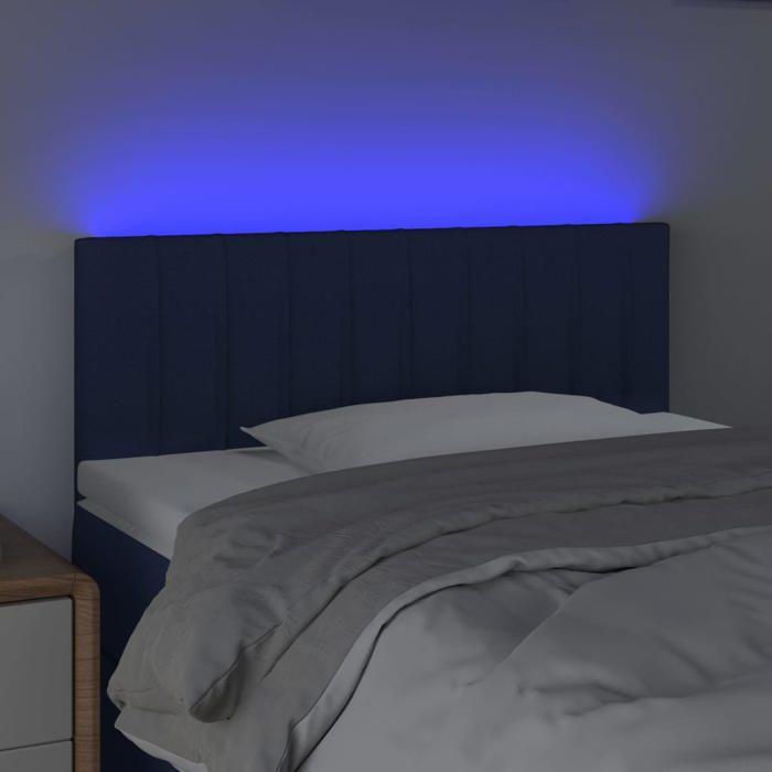 VidaXL Tête de Lit à LED Meuble de Chambre à Coucher Accessoire de Lit Simple Tête de Cadre de Lit Intérieur Bleu 3121846