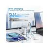 Ewent EW3863 Regleta en Bloque 3x Tomas Shucko 16A + 2x USB-A + 2x USB-C 5V/3A PD/QC 3.0 Blanca