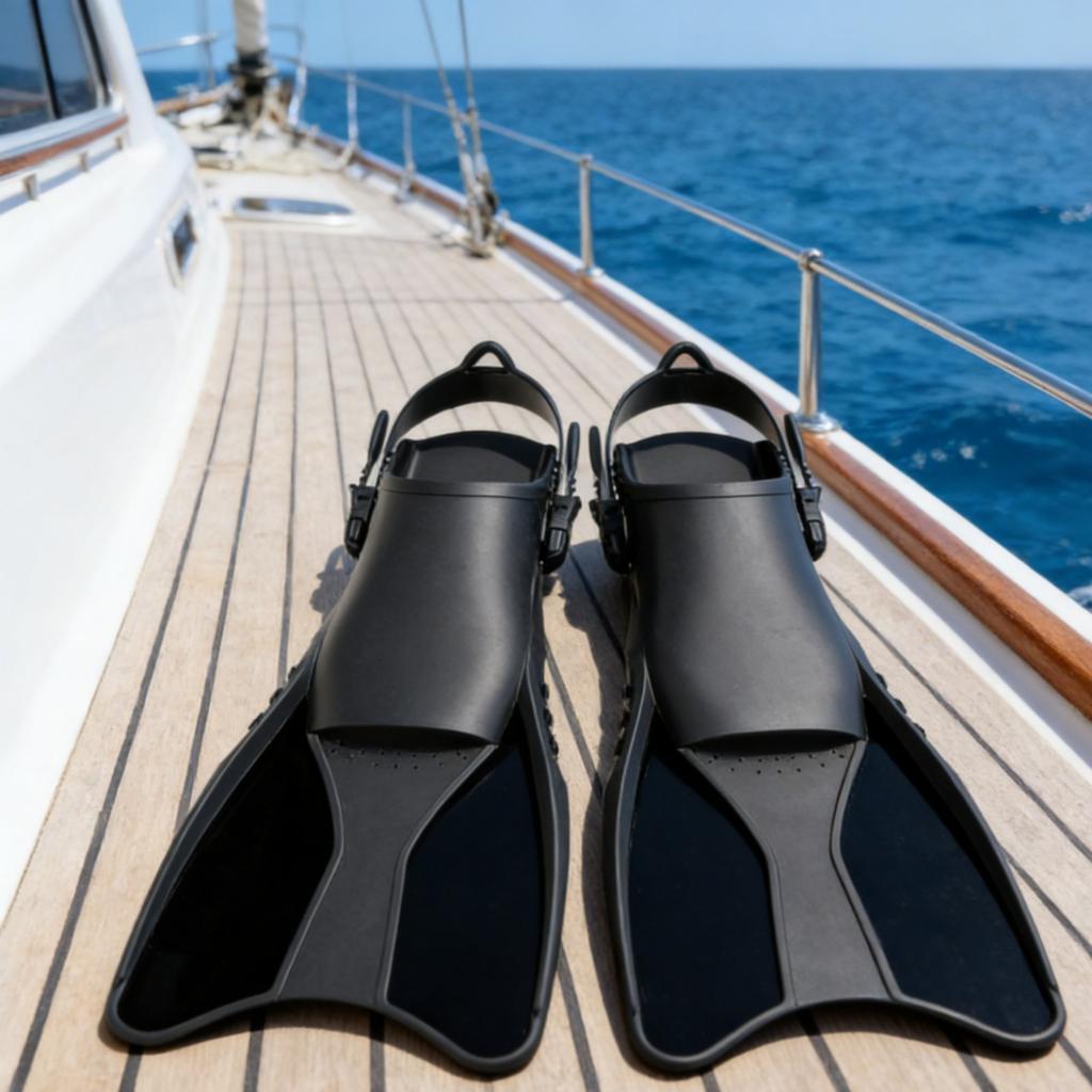 Adjustable Accessible Heel Flippers Flexible Adjustable Underwater Fins Accessible Heel Aquatic Fins Soft Foot Pocket for Adults