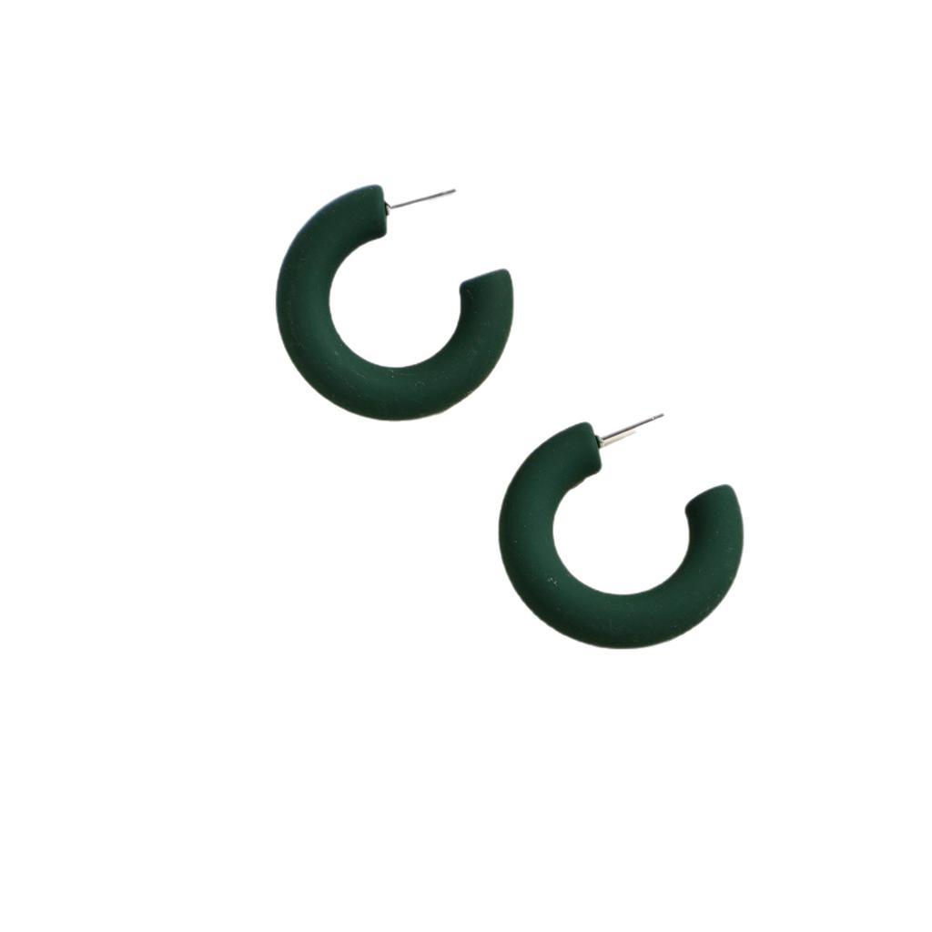 New Candy Color C Ring Stud Earrings Acrylic Earrings Simple and Fashionable Personalized C-shaped Earrings Ear Jewelry Women